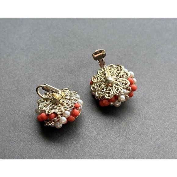 Vintage Japan bead Jewelry set - Multi Strand  necklace & clip on earrings - Picture 8 of 8